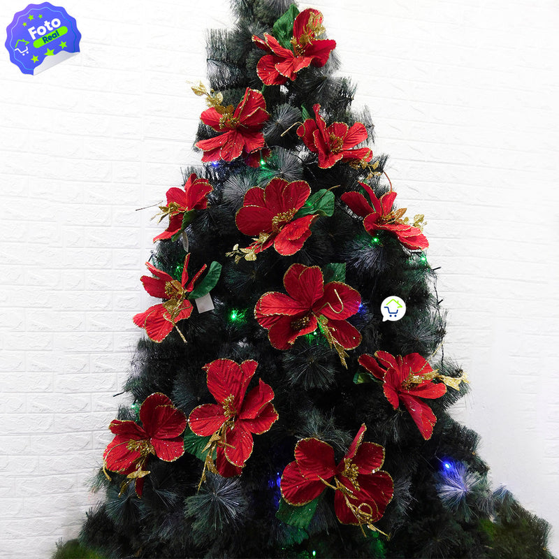 Flores Artificiales Para Árbol X12 Decoración Navidad 049