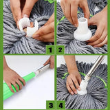 2 en 1 Mopa Giratoria - Secado Rápido y Sin Manos, Cubo de Doble Uso con Diseño Ahorrador de Espacio para Baño, Cocina, Sala o Dormitorio - Ideal para Suelos de Madera, Azulejos y Alfombras