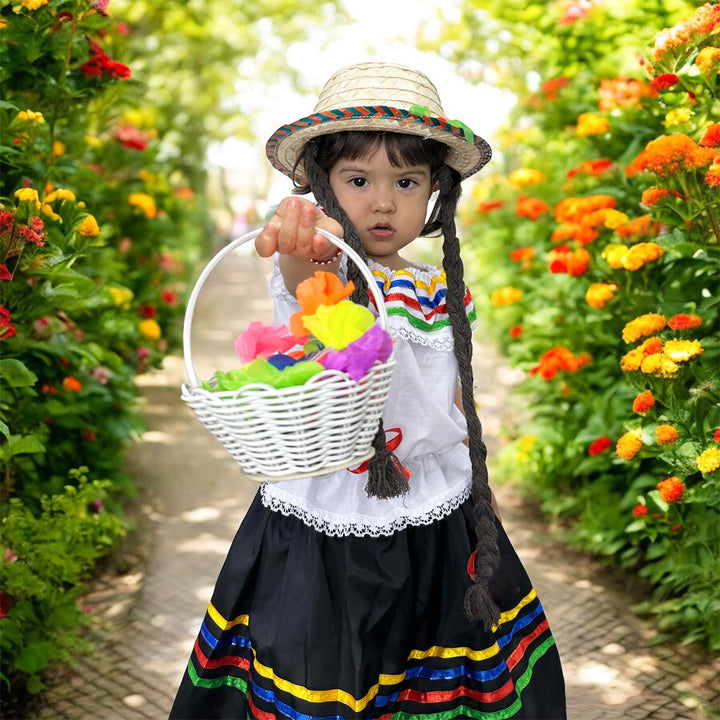 Traje Típico Niña Disfraz Feria Flores x5 Piezas ET00008