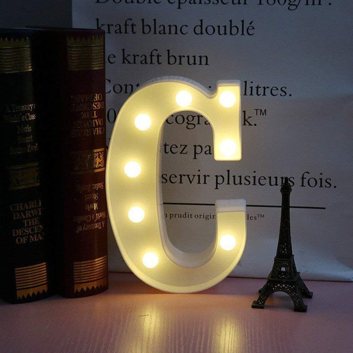 Letra Luz Led Lampara Decorativa Luces Plástico Hogar Fiestas LL07G-DCM