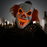 Máscara Payaso It LED Luz Neón Halloween Disfraz MSHW3LED3