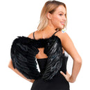 Alas Ángel Medianas Negro Accesorio Disfraz Halloween Niños AF-482