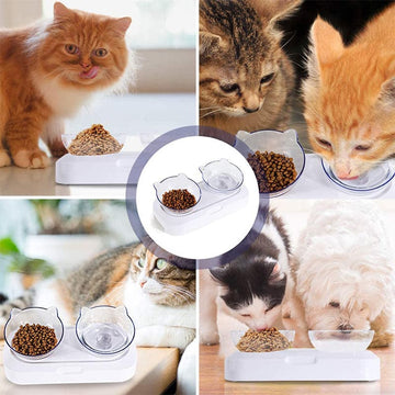 Plato Doble Comedero Y Bebedero Para Mascotas 01976