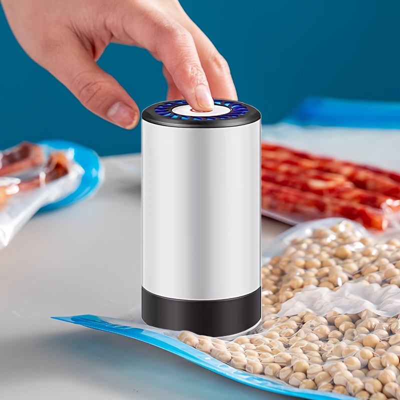 Mini Selladora al Vacío Portátil Automática, Máquina de Conservación de Alimentos para Hogar y Viajes con Operación de Un Botón, Potente Succión, Rápida y Práctica, Regalo Perfecto para el Día del Padre