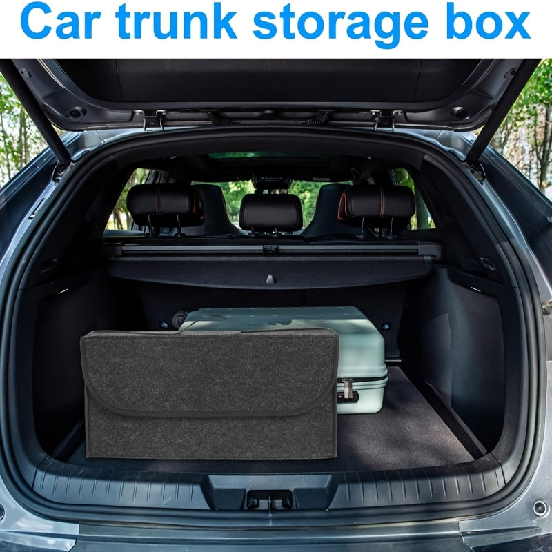 Caja de almacenamiento para maletero de coche, caja de almacenamiento portátil para interior de coche, caja de almacenamiento plegable de tela de lana, contenedor de almacenamiento y organización para vehículos, adecuado para SUV, camiones, furgonetas y