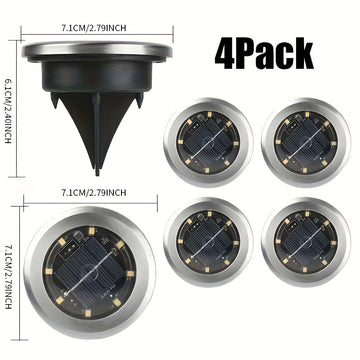 12 piezas de Luces Solares Inteligentes para Suelo, Luces Solares Exteriores para Pasos, 8/4 piezas de Luces para Caminos, Detección Inteligente de Luz, ideales para crear ambiente en escaleras, jardines, fiestas, bodas y regalos de cumpleaños, Luz Cálid