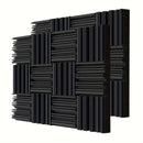 Conjunto de 24 Paneles Insonorizantes de Espuma de Alta Densidad Negros, 30.48x30.48x5.08 cm - Azulejos Acústicos Ignífugos para Decoración de Paredes y Techos, Ideales para Cine en Casa, Estudio, Sala de Baile, Sala de Juegos, Sala de Conferencias, Pane