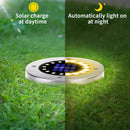 4/8/16 piezas de luces solares para tumbas con 16 LED, luces solares para jardín, camino, césped, entrada o pasillo