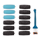 Conjunto de 12 Rollos de Reemplazo para Lima Eléctrica de Pies Extragrosa - Frotación Ultrafina para Pies Suaves y Lisos - Compatibles con Pedicura y Removedor de Callos - Superficie Abrasiva en Verde Azulado y - Diseño Lavable y Duradero, Esenciales par