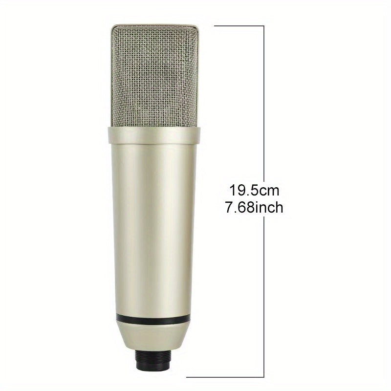 Microfono de Condensador Profesional U87 para Grabación | Reducción de Ruido de Alta Definición + Soporte Antivibraciones | Herramienta Universal para Grabación y Transmisión en Vivo