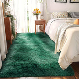 Alfombra Súper Esponjosa, Dormitorio, Alfombra de Área Moderna y Gruesa de Pelo Verde Oscuro, Suave y Cómoda Decoración de Alfombra Grande de Peluche, Sala de Estar, Aula, Verde Oscuro