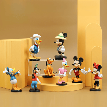 8 piezas de figuras de Mickey, Minnie y Donald, perfectas para decoración, regalos o regalos de cumpleaños.