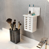 Organizador de Baño Montado en la Pared 1pc - Sin Taladro, Estante de Almacenamiento Ahorrador de Espacio para Pequeños Artículos y Herramientas, Negro/Blanco, Inodoro, Ducha, Lavabo, Caddies de Ducha