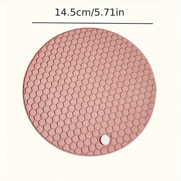 1pc Mantel Individual de Silicona - Redondo, Resistente al Calor y Antideslizante para Ollas, Bandejas de Horneado y Boles - Accesorio de Cocina Duradero