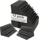 12 Piezas de Espuma Acústica Negra de Alta Densidad para Esquinas, 17.5x17.5x30 cm, Paneles Antirruido en Forma de Cuña para Estudios de Grabación, Salas de Música y Cines Caseros, Absorción de Bajas Frecuencias, Superficie Texturizada para Mayor Aislami
