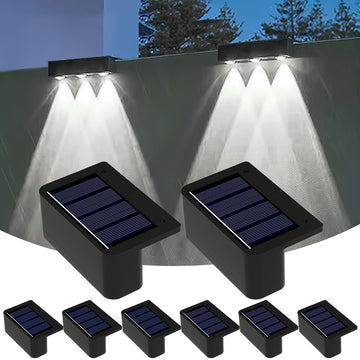 4/8pcs Luces Solares para Escalones con 3 LED - Encendido/Apagado Automático y Modos de Doble Deteción, Iluminación de Pared Eficiente en Energía con Acentos de Cristal, Seguras para Personas Mayores, Ideales para Piscinas, Airbnb y Entradas (Incluye Her