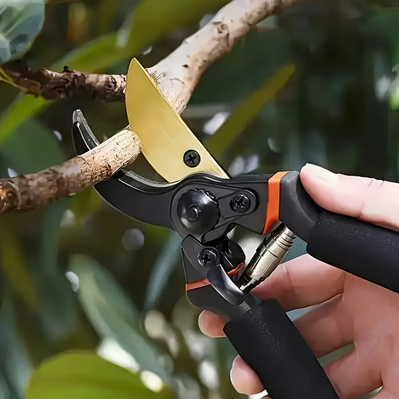 1 pieza de tijeras de poda SK5 de acero de carbono reforzado con asa cómoda - Cortadoras de árboles y ramas potentes para jardín, árboles frutales, uso doméstico y floristería, diseño moderno, no necesita batería, herramientas de poda para jardín, acabad