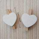 20 unidades de Clips de madera natural en forma de corazón - Ganchos de manualidades para decoración de bodas, detalles para fiestas, colgar fotos, ropa - Ideal para planificadores de bodas y manualidades, pinzas de ropa