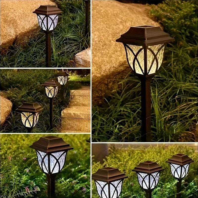 2-Pack Luces Solares para Caminos, Iluminación de Paisaje de Jardín de Plástico Enterrado, Luces Solares Plegables para Exteriores con Montaje Semi-Empotrado con Herrajes de Instalación, Batería de Níquel, Impermeable para Césped, Patio, Terraza, Pasarel