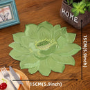 Camino de Mesa Bordado con Flores de Loto Elegante - Rojo Vivo, Blanco, Naranja, Rosa, Verde Mantel de Poliéster para Navidad, Fiestas, Bodas y Decoración del Hogar (15x15cm/30x30cm/35x35cm), Decoración Navideña