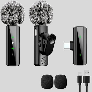 Microfono sin varillas de solapa con pantalla LED, micrófono portátil para grabación de video y podcast con cancelación de ruido HD, función de reverberación silenciosa para creadores de contenido