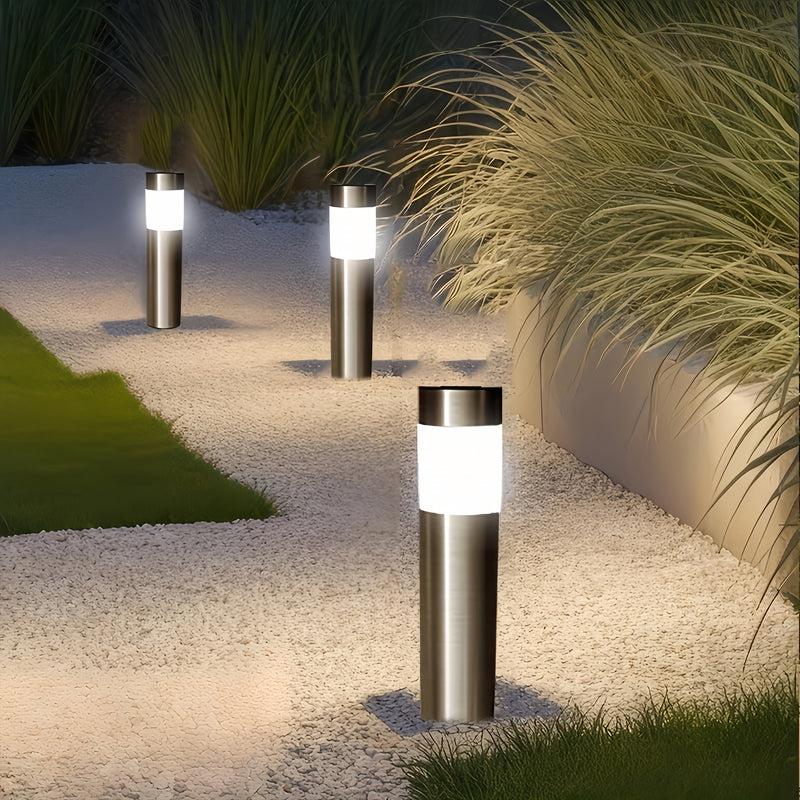 4 piezas de luces solares brillantes para exteriores, luces solares para jardín, luces exteriores con auto encendido/apagado para césped, patio, caminos, driveway y decoración de paisaje (tono cálido), fácil de instalar
