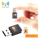 Adaptador de red WiFi de doble banda 2.4G y 5.8G Trolinktek, 600Mbps de alta velocidad, alimentado por USB, compatible con Windows/Mac, chip 8811, control por aplicación, compatible con SmartThings, accesorio de red inalámbrica | Diseño compacto y elegan
