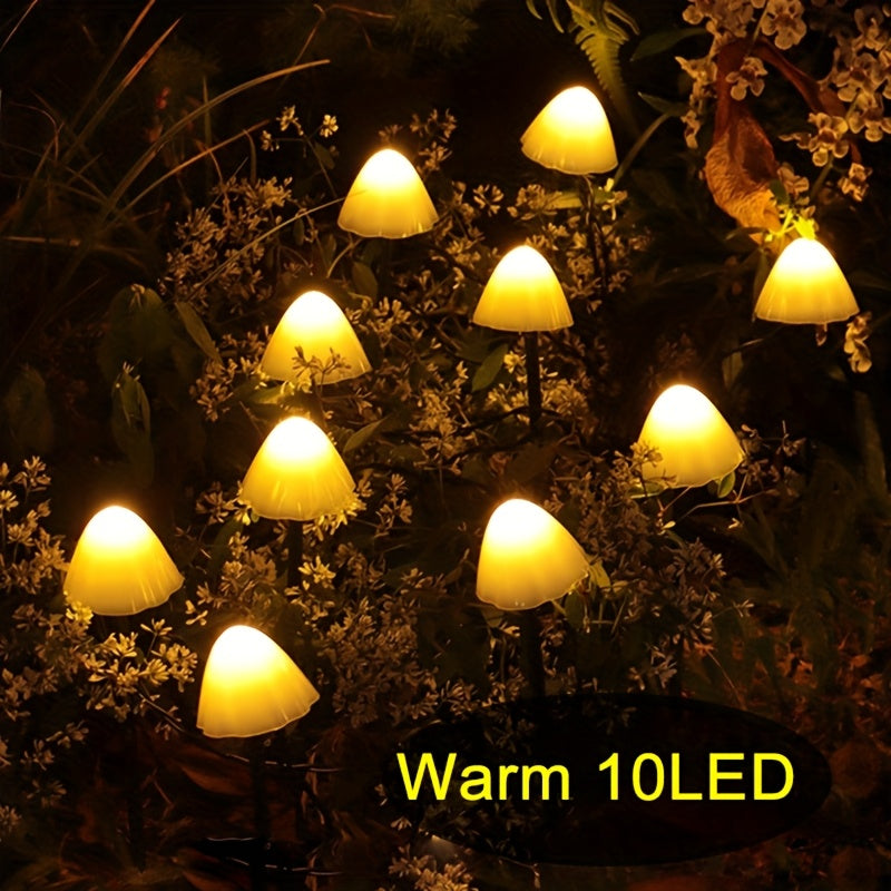 Juego de luces de hongos solares para decoración exterior, ideal para jardines, céspedes e iluminación de paisajes