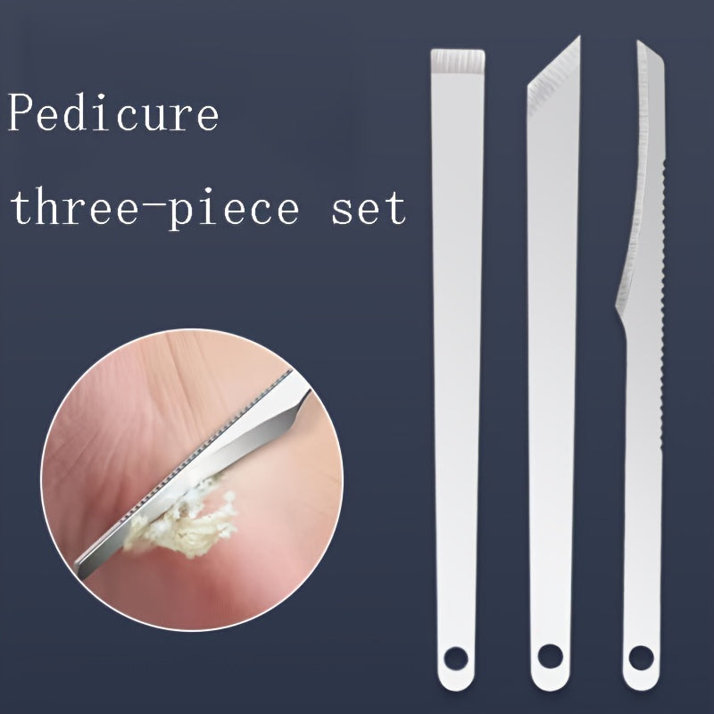 Juego de Pedicura Profesional 3 Piezas, Kit para Cuidado de Pies en Acero Inoxidable - Eliminación de Cutículas y Corrección de Uñas Encarnadas Beige Claro - Sin Olor, Operación Manual, No Requiere Energía ni Baterías. Belleza & Cuidado Personal > Produc