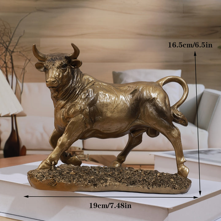 Escultura de toro dorado de lujo TY, estatua de toro en resina para decoración de hogar y oficina, adorno versátil para interiores y exteriores, no requiere electricidad