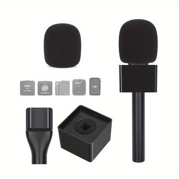 Conjunto de Adaptador Lavalier Inalámbrico para DJI y RODE, Incluye Bandera de Micrófono Personalizada, Soporte de Micrófono Inalámbrico, Material ABS Duradero, Negro