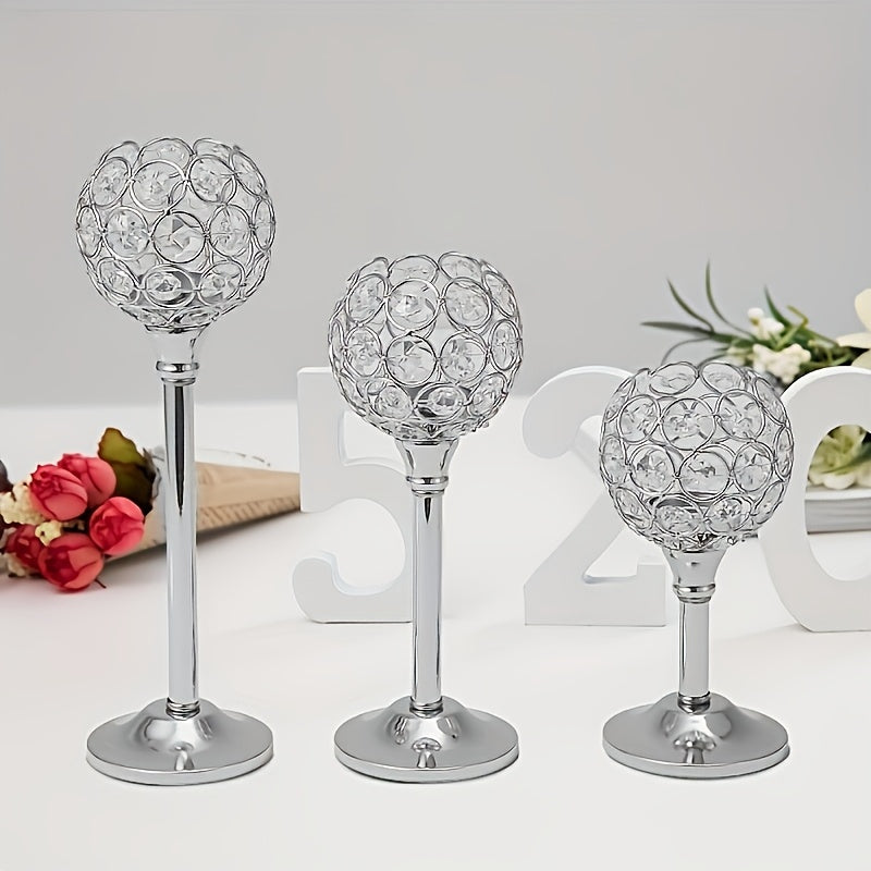Soporte de vela de cristal elegante - A prueba de viento, ideal para Navidad, cenas de Halloween, aniversarios y decoración del hogar - Centro de mesa perfecto y accesorio de fiesta (vela no incluida)