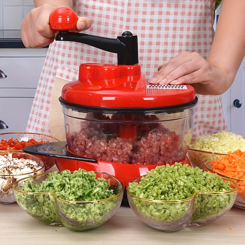 Molino de verduras manual, molinillo de ajo, procesador de alimentos de plástico PVC multifuncional, sin carga, con contacto con alimentos, para suministros de cocina de autocaravana