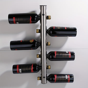 Soporte de Vino Minimalista de Acero Inoxidable para Montar en la Pared - Elegante y Práctico para Cocina y Comedor, Hogar, Sala de Estar