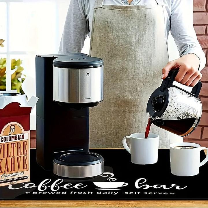 1 alfombrilla para secar platos con estampado de café, decoración para mesa de comedor, ideal para cafeteras y máquinas de espresso