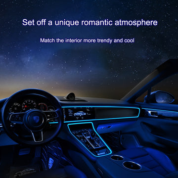 Luces LED inteligentes decorativas de interior de 3M/5M con cableado libre de neón con luces de ambiente flexibles de bricolaje frío modificado con luces de ambiente impulsadas por USB para decoración de coches, fiestas de vacaciones, cumpleaños, sin bat