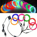 8 piezas de juego combinado EL Luminous Wire, 1 metro de largo EL luz fría de alambre fluorescente, luz decorativa de ambiente DIY, luces de escena de baile fluorescente