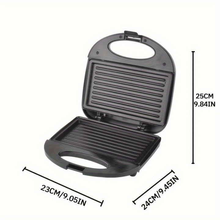 Horno portátil para sándwiches y paninis - Máquina de asado compacta de 2 rebanadas con calefacción de doble cara, control de temperatura inteligente, giro rápido de desayuno, material de bakelita, enchufe de EE. UU., perfecto para el hogar o viajes, ese