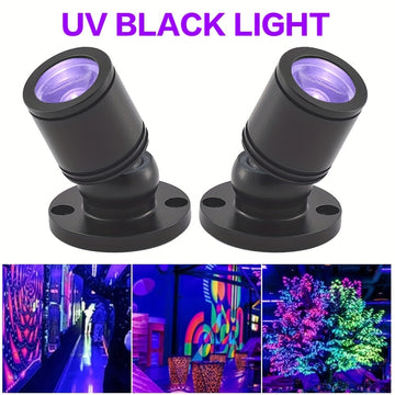 2/4pcs Mini Foco LED UV 1W, Luz Fluorescente /Oxido Plateado/Dorado, Luz Violeta para Vitrinas, Exhibición de Manos, Estantería, Computadora, USB, Modelo Interior