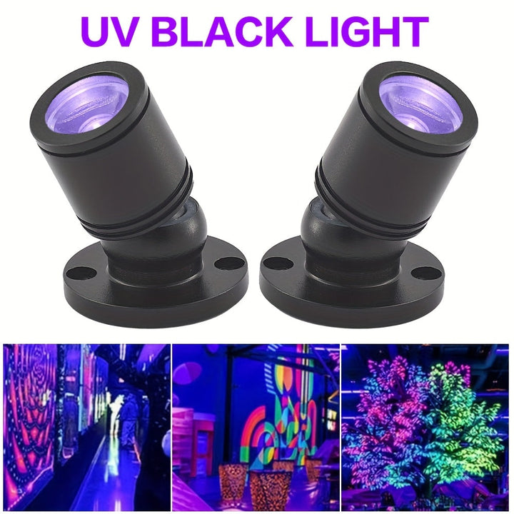 2/4pcs Mini Foco LED UV 1W, Luz Fluorescente /Oxido Plateado/Dorado, Luz Violeta para Vitrinas, Exhibición de Manos, Estantería, Computadora, USB, Modelo Interior