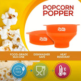 1pc Creador de Palomitas de Maíz para Microondas Proper Popper - Capacidad Grande de 3L, Bol Plegable de Silicona, Libre de BPA y Apto para Lavavajillas, Rojo con Tapa Blanca, Perfecto para Noches de Película en Familia, Fabricante de Palomitas de Cocina