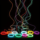 Conjunto de combinación de 6 piezas de alambre luminoso EL de 2 metros de largo, alambre de luz fría EL, cadena de luces decorativas DIY para ambiente, accesorios de baile fluorescentes, alambre fluorescente LED