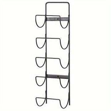Estante de vino de metal de estilo tradicional - Estantes flotantes para colgar en la pared con acabado lacado, organizador de almacenamiento de 5 niveles para baño, estante de exhibición de botellas de arte de pared moderno decorativo