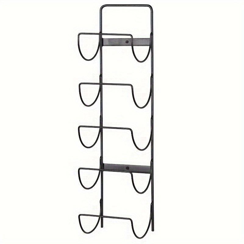 Estante de vino de metal de estilo tradicional - Estantes flotantes para colgar en la pared con acabado lacado, organizador de almacenamiento de 5 niveles para baño, estante de exhibición de botellas de arte de pared moderno decorativo