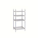 Estante de almacenamiento de cocina de acero inoxidable de 4/5/6 niveles con pies de nivelación - Estante multi-nivel de gran resistencia para ollas, sartenes, microondas y más - Unidad de estantería ahorradora de espacio para despensa, garaje y armario,