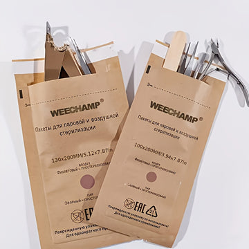 50 piezas de bolsas de almacenamiento auto sellables de papel Kraft, resistentes al calor, para cosméticos, herramientas de uñas y mascarillas, de alta calidad, sin necesidad de electricidad, diseño conveniente.