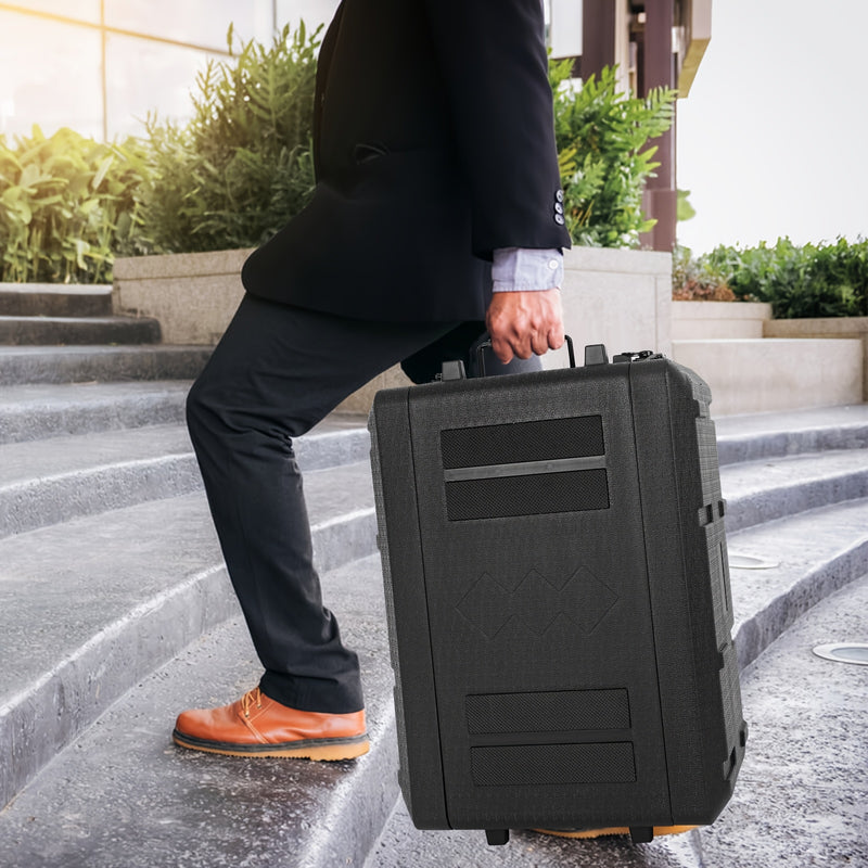 Estuche de amplificador de rack de 4U, montaje de viaje de carretera de DJ PA de audio profesional con espuma personalizada, ideal para almacenamiento de sistema de micrófono inalámbrico/amplificador/effect/mixer, 4U, negro