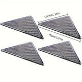 8pcs Rabenda Agarraderas Triangulares para Alfombras - Antideslizantes, Almohadillas Adhesivas de Doble Cara para Alfombras de Área, Fáciles de Aplicar y Quitar, Lavables, Mantienen las Esquinas Planas en Suelos de Madera y Azulejos - Ideales para Dormit