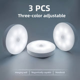 3 luces inteligentes para la noche - Blanco cálido y frío, brillo ajustable, control táctil, recargable por USB, diseño moderno con temática espacial para ventilador de techo de dormitorio