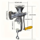 Picadora de Carne Manual y Triturador de Verduras - Relleno de Salchichas de Doble Función con Base de Hierro Fundido Reforzado, Diseño Antioxidante - Electrodoméstico Manuál para Uso Doméstico y Restaurantero, Acabado Metálico Elegante, Herramienta de C